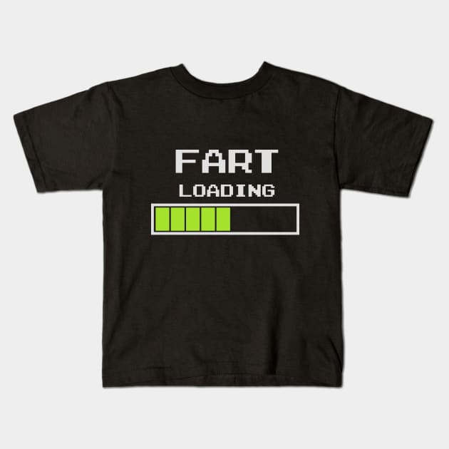 Fart Loading Funny Computer Retro T shirt Kids T-Shirt by zvone106